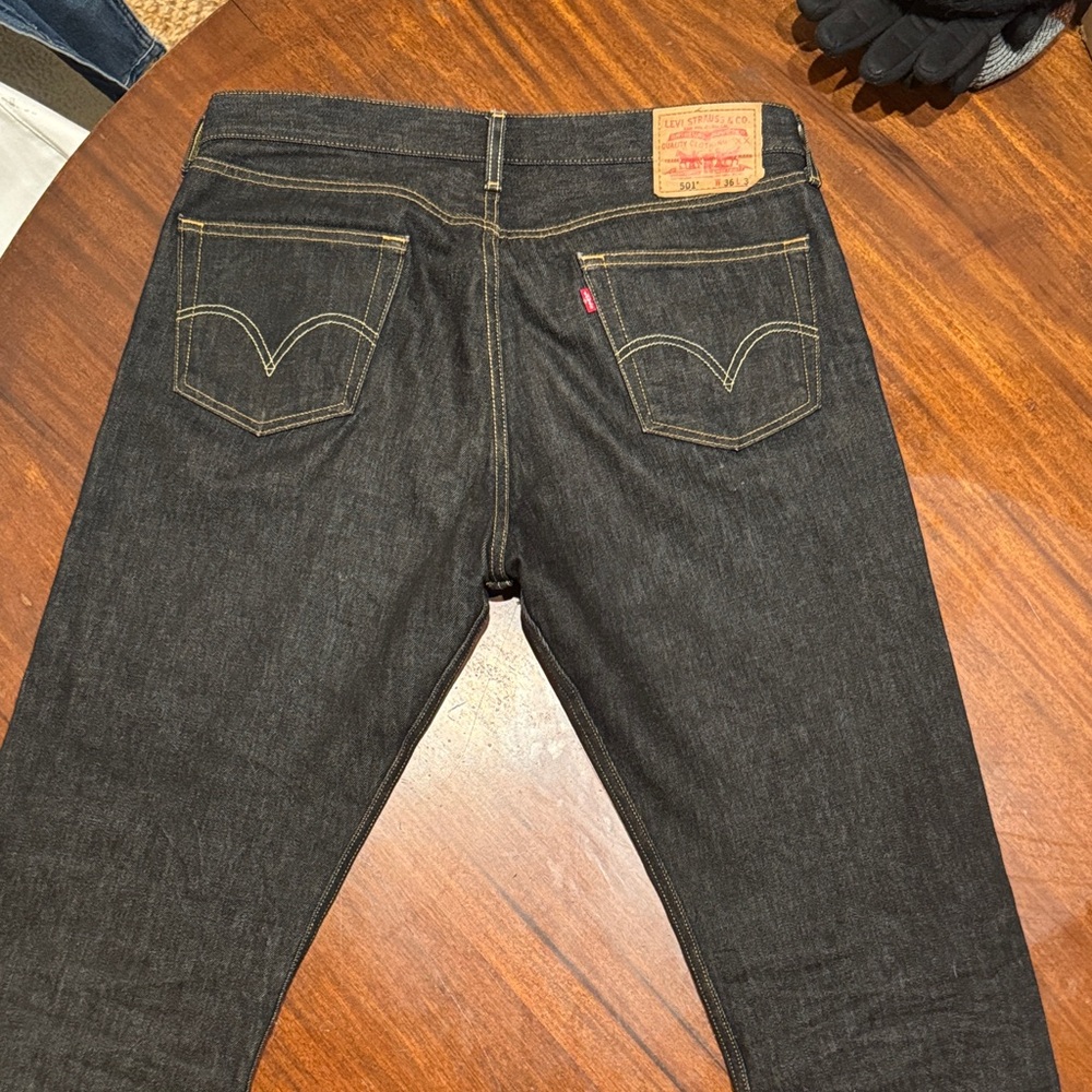 Classic Levi’s 501 Black Denim Jeans image 2